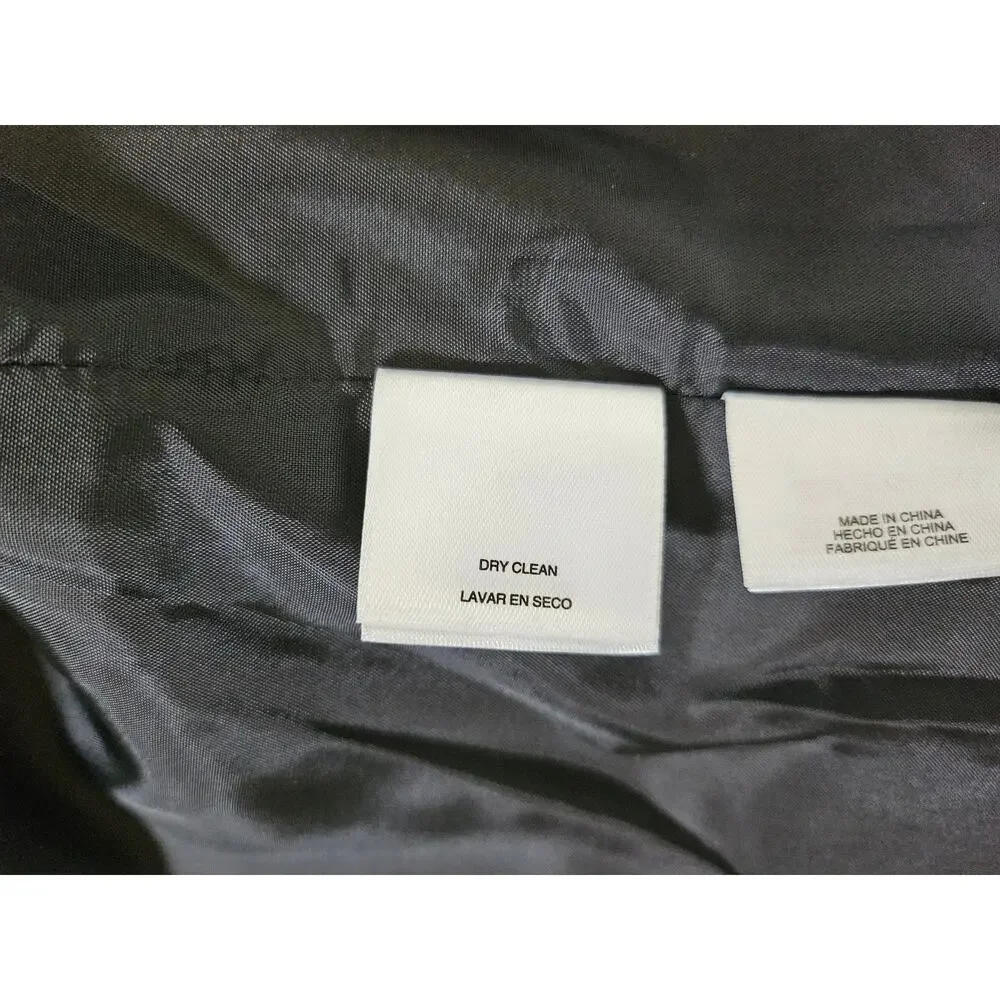 Black Satin Anne Klien Open Jacket, Pockets, Fully Lined, Medium